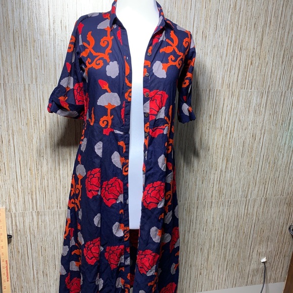 Bombay & Paisley Button Front Floral Shirtdress XSmall Womens - Picture 6 of 14